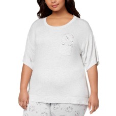 Jenni by Jennifer Moore Women's Plus Size Graphic-Pocket Pajama Tops