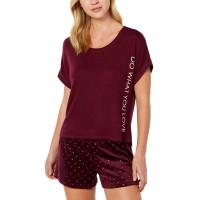 Jenni Soft Sweater Knit Pajama Top (Wine, XS)