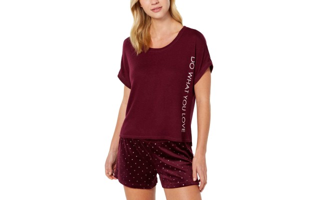  Soft Sweater Knit Pajama Top (Wine, XS)