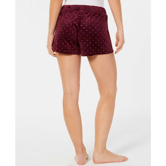  Velour Pajama Shorts (Glitter Dots, S)