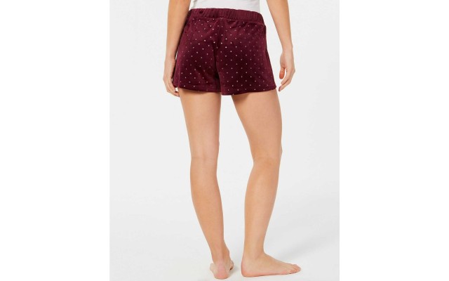  Velour Pajama Shorts (Glitter Dots, S)