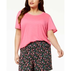 Jenni Women's by Jennifer Moore Plus Size Solid Pajama T-Shirts