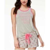 Jenni Women's Graphic-Print Contrast-Trim Pajama Tops