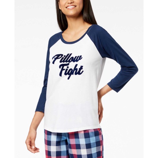  Women's Raglan-Sleeve Graphic Pajama Tops