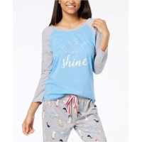 Jenni Women's Raglan-Sleeve Graphic Pajama Tops