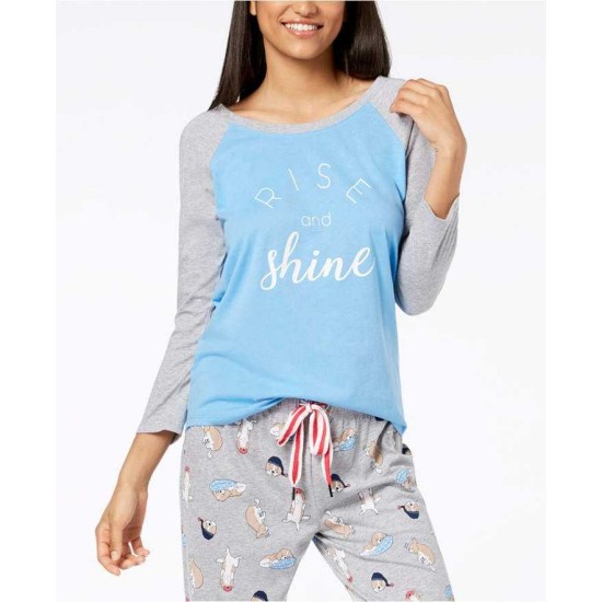  Women's Raglan-Sleeve Graphic Pajama Tops