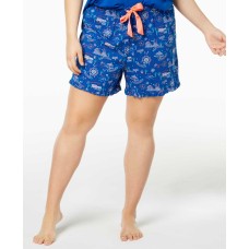 Jenni Woven Ruffle-Trim Boxer Shorts (Navy, 3X)