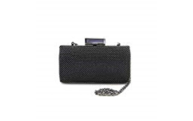  Womens Christiana Ball Mesh Minaudiere Handbag (Black , One Size)