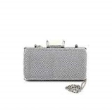 Jessica McClintock Women’s Christiana Ball Mesh Minaudiere Handbag (Silver)