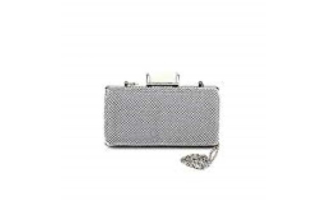  Women’s Christiana Ball Mesh Minaudiere Handbag (Silver)