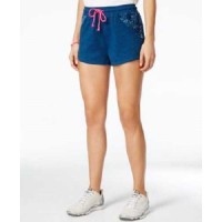 Jessica Simpson Juniors Crocheted Drawstring Denim Wash Short (Medium, Blue)