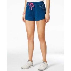 Jessica Simpson Juniors Crocheted Drawstring Denim Wash Short (Medium, Blue)