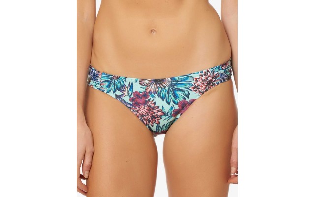 Women's Printed Side-Shirred Hipster Swim Bottoms Swimsuit