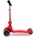  Saturn Folding 3-Wheel Kick Scooter with Light-Up Stem & Deck, Lean-to-Steer Design with Sturdy Wide Deck & Adjustable Height, for Kids 3 & Up