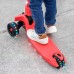  Saturn Folding 3-Wheel Kick Scooter with Light-Up Stem & Deck, Lean-to-Steer Design with Sturdy Wide Deck & Adjustable Height, for Kids 3 & Up