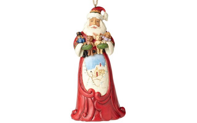  Santa Hugging Stuffed Animals Hanging Ornament