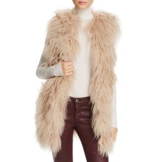 Jocelyn Tibetan Lamb Fur Vest (Brown, M)