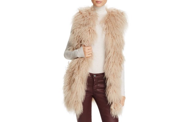  Tibetan Lamb Fur Vest (Brown, M)