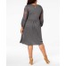  Crochet-Trim Dress (Grey, 1X)