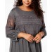  Crochet-Trim Dress (Grey, 1X)