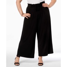 John Paul Richard Plus Size Knit Wide-Leg Pants (Black, 1X)
