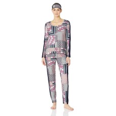 Josie by Natori Women’s Peached Knit PJ Set (White/Multi, S)