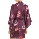  Women's Freestyle Floral Print Satin Short Robes