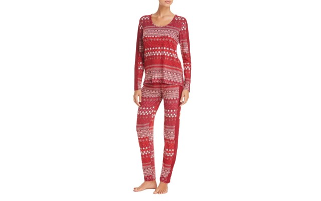  Women's Slumber Party Printed Pajama Sets, Red, Small