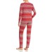  Women's Slumber Party Printed Pajama Sets, Red, Small