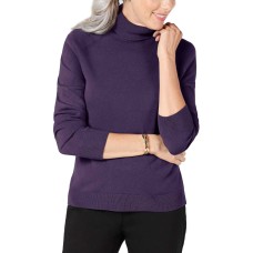 Karen Scott Petite Luxsoft Turtleneck Sweater (Purple Dynasty, PXL)