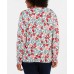  Plus Size Floral-Print Cardigan (White, 0X)