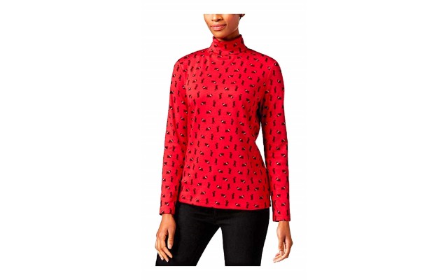  Women's Petite Printed Short-Sleeve Blouse Pullover Shirt Tops