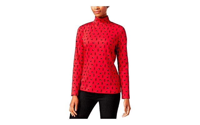  Women's Petite Printed Short-Sleeve Blouse Pullover Shirt Tops