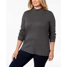 Karen Scott Women's Plus Size Cotton Mock-Neck Top Sweaters