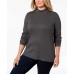  Women's Plus Size Cotton Mock-Neck Top Sweaters
