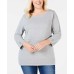  Women's Plus Size Cotton Pointelle Blouse Sweaters