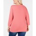  Women's Plus Size Cotton Pointelle Blouse Sweaters