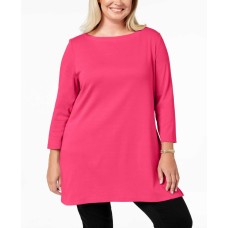 Karen Scott Women's Plus Size Cotton Tunic Tops