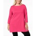  Women's Plus Size Cotton Tunic Tops, Pink, 0X