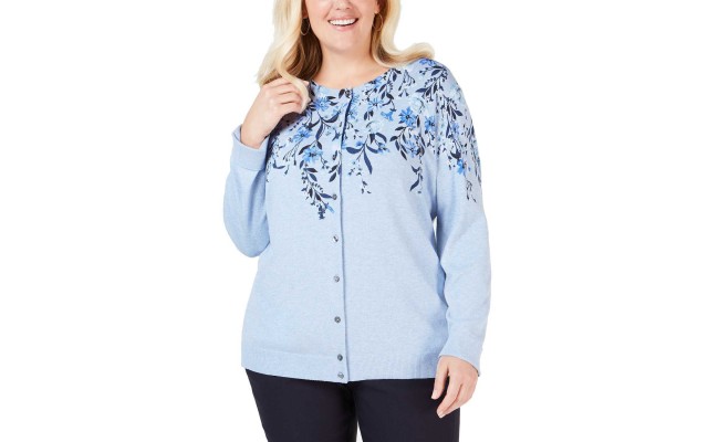  Women's Plus Size Floral-Print Cardigans