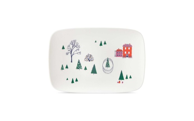 Kate Spade Arbor Village Oblong Platter 15.75″ Lenox Christmas Holiday NIB