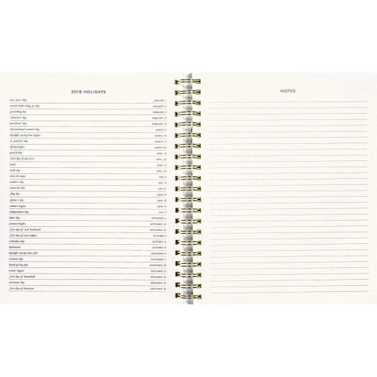 Kate Spade Large Agenda In Golden Floral 2018/19 Planner