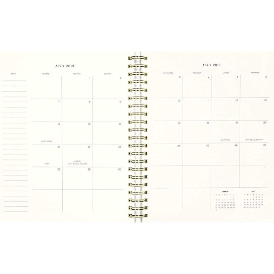 Kate Spade Large Agenda In Golden Floral 2018/19 Planner