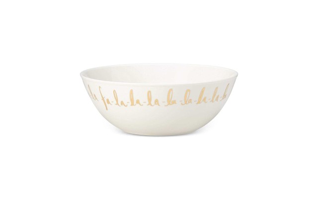  Arbor Village 9-in Round Serving Bowl (White & Gold)