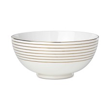 Kate Spade New York Charles Lane Gold-Tone Stripe Round Serving Bowl