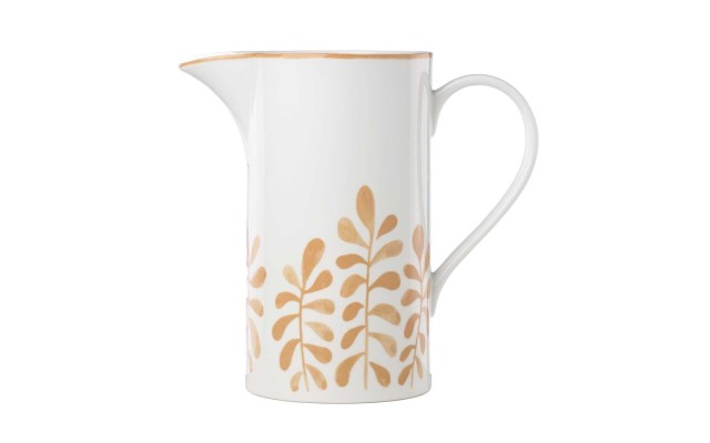  Charles Sienna Lane Leaves Pitcher (White/Gold)