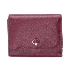 Kate Spade New York Polly Trifold Leather Wallet Handbag (Cherrywood)