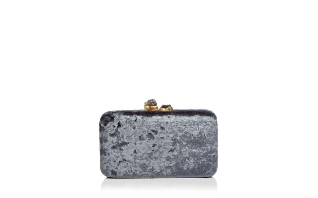  Margaux Velvet Clutch (Silver)