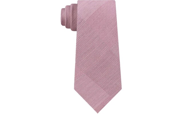  Mens Updated Glen Self-tied Necktie (Pink, One Size)