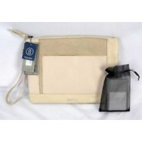 Kenneth Cole Reaction Large Pouch Wristlet Wallet with Port Vanilla Black ONE SIZE